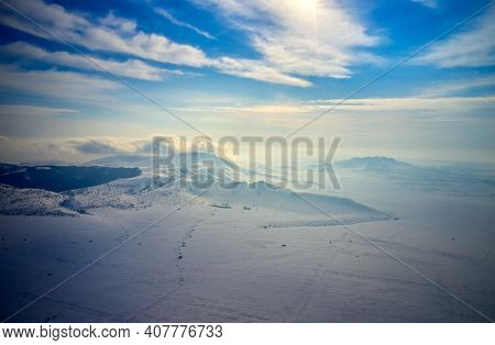 beautiful winter landscape in Dobrogea, Romania - hyper lapse