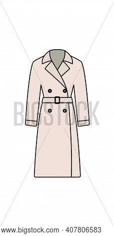 Business Woman Trench Icon. Editable Outline With Color Fill Design. Vector Illustration.