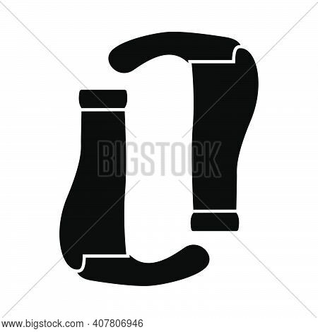 Bike Grips Icon. Black On White Background With Shadow. Vector Illustration.