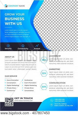 Corporate Business Flyer Poster Pamphlet Brochure Cover Template Design With Blue Color. Marketing, 