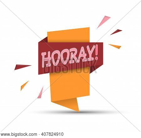 Colorful Banner With The Word Hooray. Simple Stock Vector Illustration