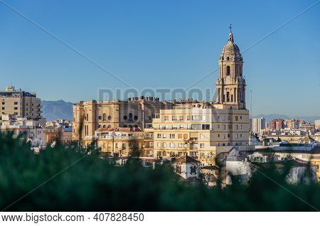 The Cathedral Of Málaga In Andalusia In Southern Spain. The Renaissance Architecture.