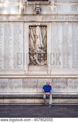 Padua, Italy - August 15 2020: Memorial For The Soldiers Killed In World War One Or The Grande Guerr