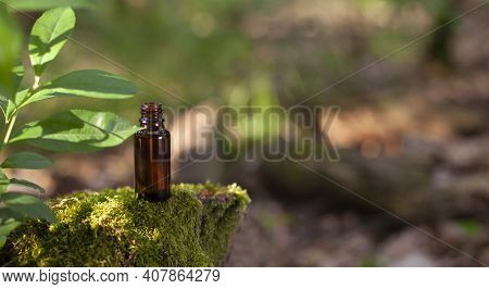 Medical Brown Bottle - Natral Medicine Concept.