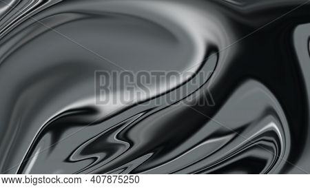 Abstract Liquid Paints In Metallic Colors, 3d Graphics Background Copy Space, Soft Wallpaper, Photo 