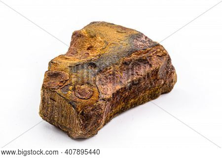 Tiger's Eye Stone, Natural, Without Cut, Ornamental And Esoteric Ore, A Silicified Crocidolite Of Vi