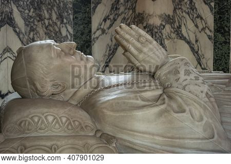 London, Uk, May 2014 - Detail Of The Tomb Of Cardinal Herbert Vaughan, Westminster Cathedral In The 