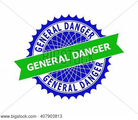 Vector General Danger Bicolor Template For Imprints With Clean Surface. Flat Clean Seal Stamp With G