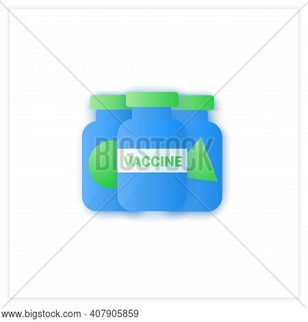 Covid19 Vaccine Samples Flat Icon. Vaccines From Different Countries. Cure Search, Vaccine Developme