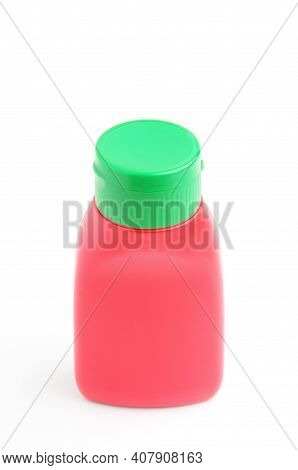 Red Bottle On White Background