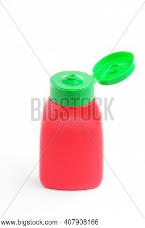 Red Bottle On White Background