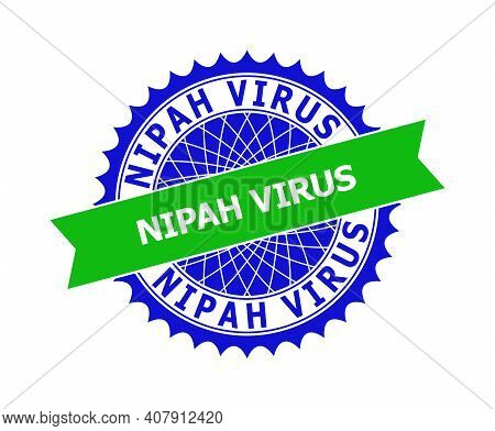 Vector Nipah Virus Bicolor Template For Watermarks With Clean Surface. Flat Clean Seal Template With