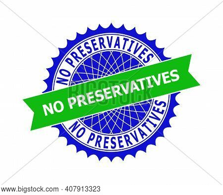 Vector No Preservatives Bicolor Template For Watermarks With Clean Surface. Flat Clean Seal With No 