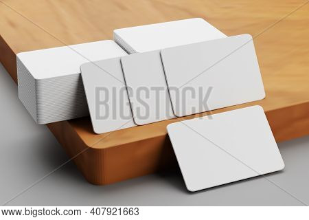 Business Man Handing A Blank Business Card Over White Background