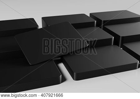 Business Man Handing A Blank Business Card Over White Background
