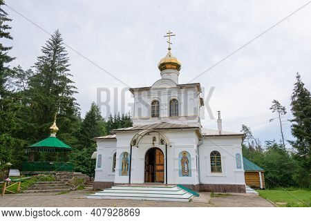 Russia - August 19, 2020. The Holy Key. Okovetsky Holy Spring. Okovtsy, Selizharovsky District, Tver