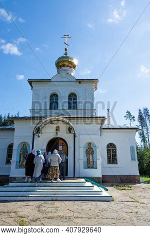 Russia - August 19, 2020. The Holy Key. Okovetsky Holy Spring. Okovtsy, Selizharovsky District, Tver