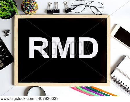 Rmd Concept On Drawing Board With Office Tools