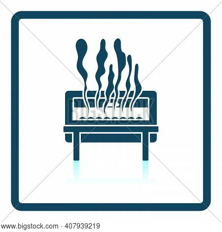 Chafing Dish Icon. Square Shadow Reflection Design. Vector Illustration.