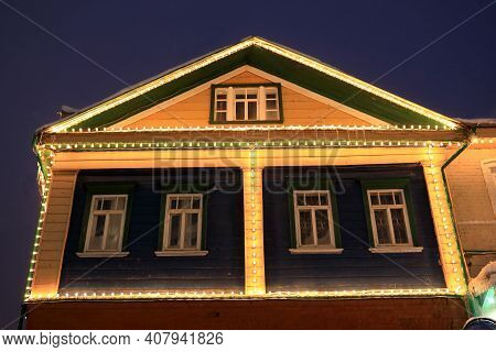 Wooden House In Tatar Settlement Of Kazan