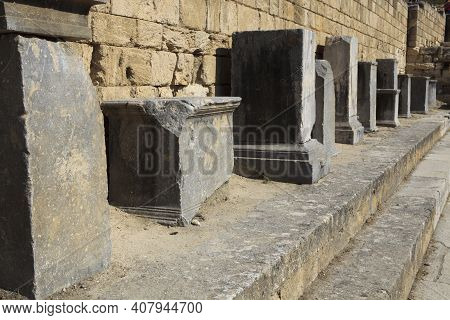 Kamiros, Rhodes / Greece - June 23, 2014: Ancient Kamiros Ruins Area, Rhodes, Dodecanese Islands, Gr