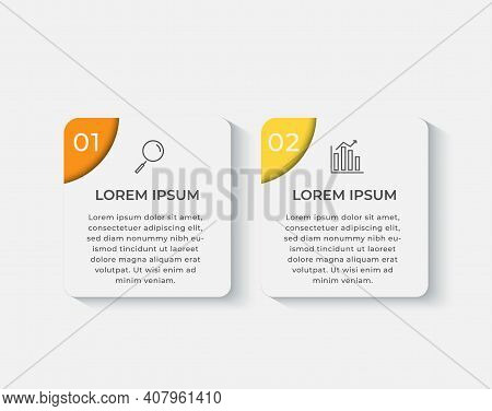 Business Infographic Design Template Vector With Icons And 2 Two Options Or Steps. Can Be Used For P