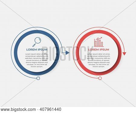 Business Infographic Design Template Vector With Icons And 2 Two Options Or Steps. Can Be Used For P