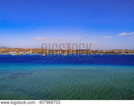 Sea Panorama Of Sharm El-maya Bay In Sharm El Sheikh (egypt). Beautiful Exotic Seascape With Copy Sp