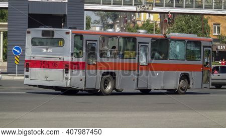 Kazakhstan, Ust-kamenogorsk, June 12, 2020: Scania Cn112cl. Old City Bus. Public Transport. Scania B