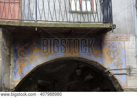 Triora (im), Italy - February 15, 2017: Old Houses Details In The Witches Village Of Triora, Imperia