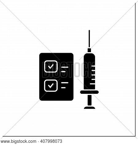 Approved Vaccine Glyph Icon. Successfully Trialed Vaccine. Cure Search, Vaccine Development. Stop Co