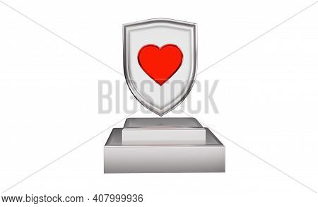 3d Red Hearts Isolated On White Background Close-up. A Symbol Of Love And All Lovers. Traditional Si
