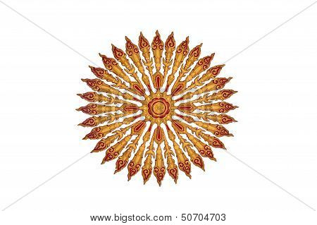 Design of  star-like pattern on celling of thai te