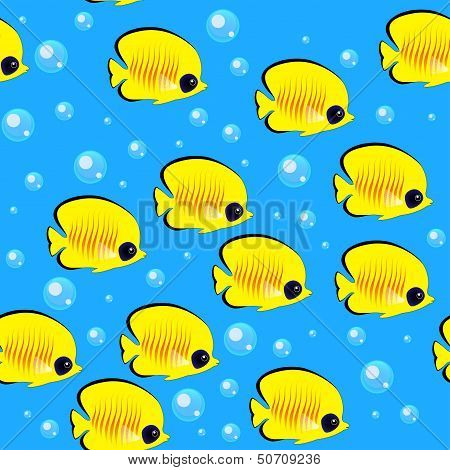A Shoal Of Fish. Seamless Pattern