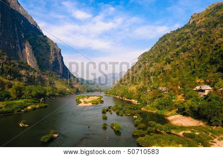 Nong Khiaw River, Northern Of Laos