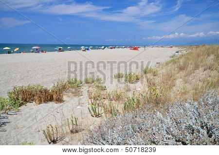 Picturesque view on Italian sandy beach Marina di Vecchiano nearby Pisa, Tuscany Ã¢ï¿½?ï¿½? Italy