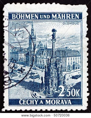 Postage Stamp Czechoslovakia 1939 Town Square, Olomouc