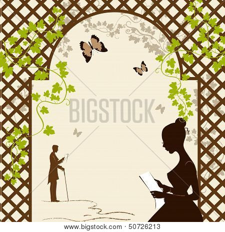 Girl Under The Romantic Arbor