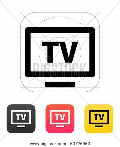 Flatscreen TV icon. Vector illustration.
