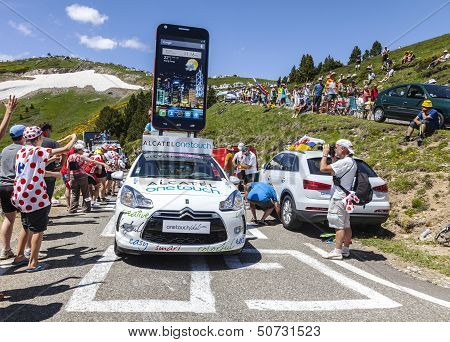 Alcatel One Touch Car In Pyrenees Mountains