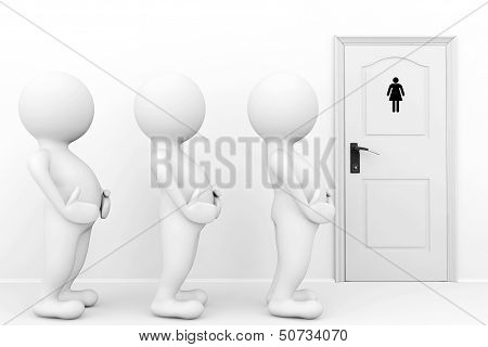 3D Persons Womans Need A Toilet