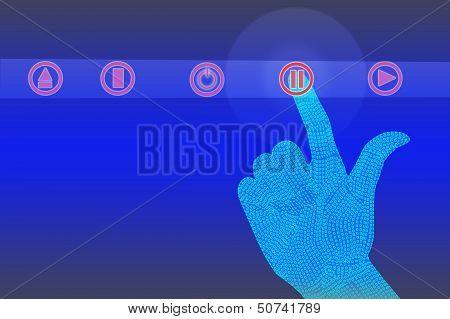 Binary hand click or touch screen.