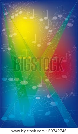 Abstract Colorful Background With Notes