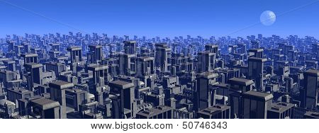 Futuristic cityscape - 3D render