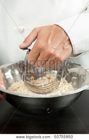 Chef Prepares Pastry, Close