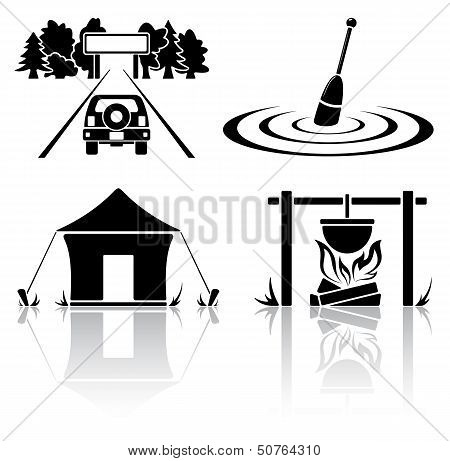 Camping icons