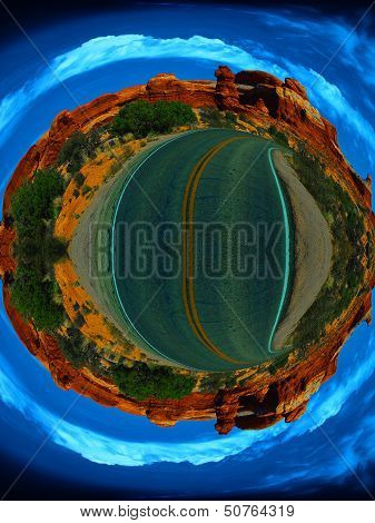 Abstract desert road