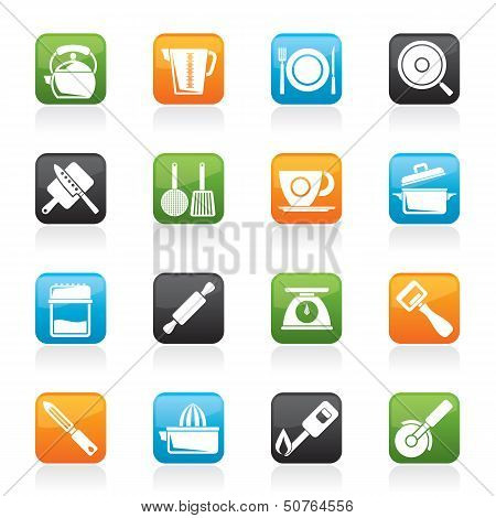 kitchen gadgets and equipment icons