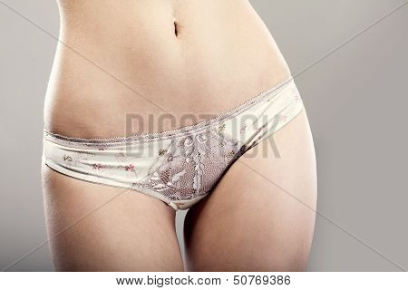 Hips Legs Abdomen Beauty Weight Loss Control Concept Isolated Against White