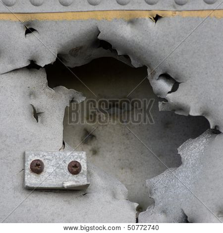 Damaged Metall Of Old Plane